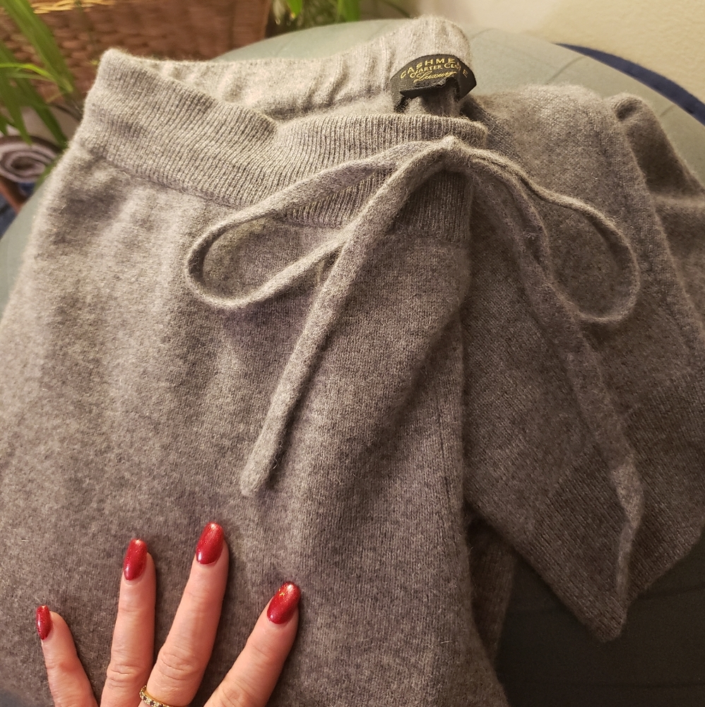 Gray, cashmere, pants, small, like new